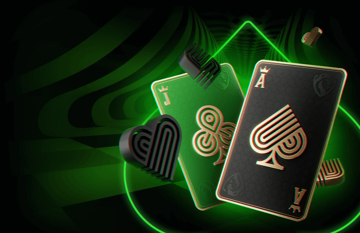Cartas de baralho em tons verdes