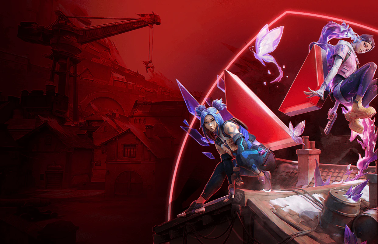 Ilustração de Esports em tons vermelhos